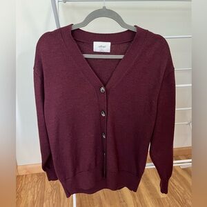 Aritzia maroon cardigan